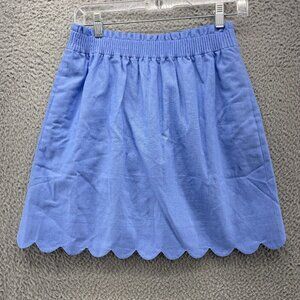 J.‎ Crew Women's Scalloped Mini Skirt Black Size 4 Linen Blend NEW